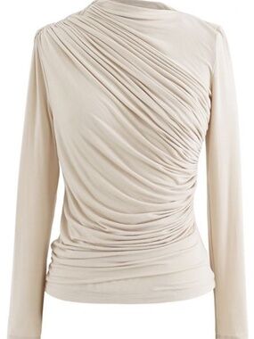 RUCHED LONG SLEEVES TOP IN BLUSH